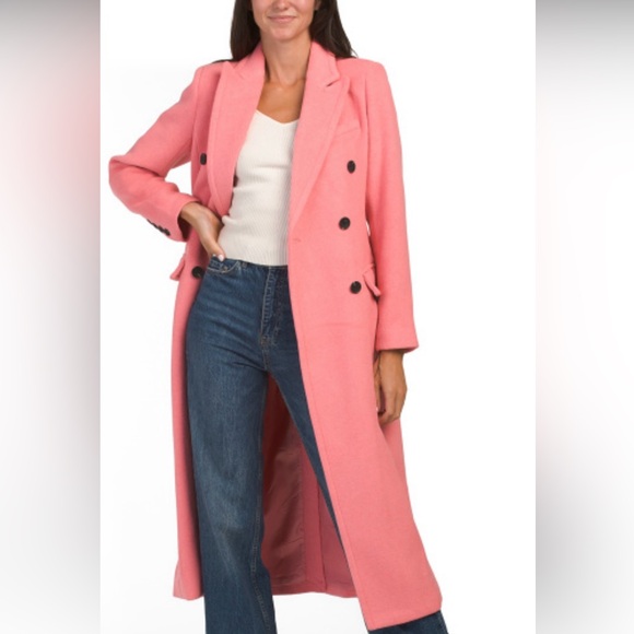 AVEC LES FILLES Wool Double Breasted Coat Retro Pink Jacket Small 4 6 NWT 💖 - Picture 10 of 16